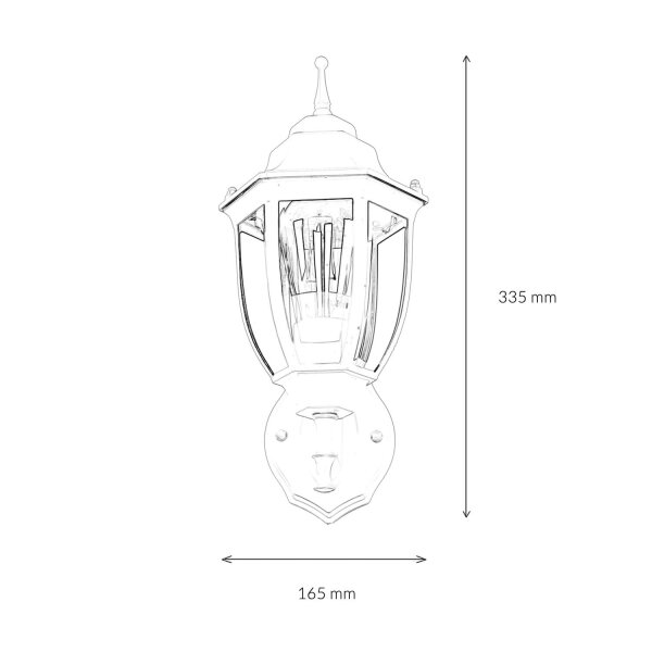 Lampe dextérieur rustique LYON Lanterne noire résistante aux intempéries