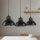 Lampe à suspendre SVEN en noir 3-flmg