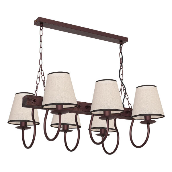 Suspension E14 rustique en beige