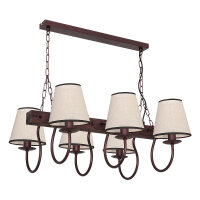 Suspension E14 rustique en beige