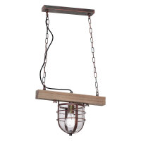 Suspension vintage E27 en bois pour la table à manger