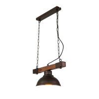 HAKON Lampe suspendue Bois véritable Marron...