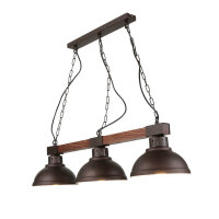 Grande lampe à suspendre 3xE27 L:72cm bois...