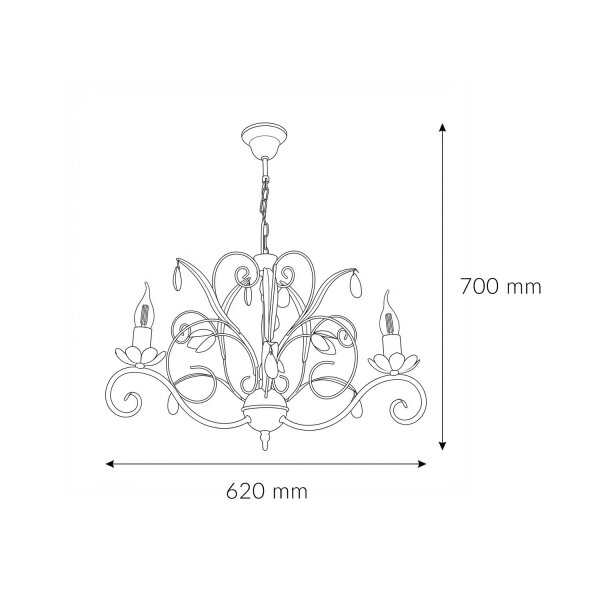 Suspension florale Ø62cm 3-flmg