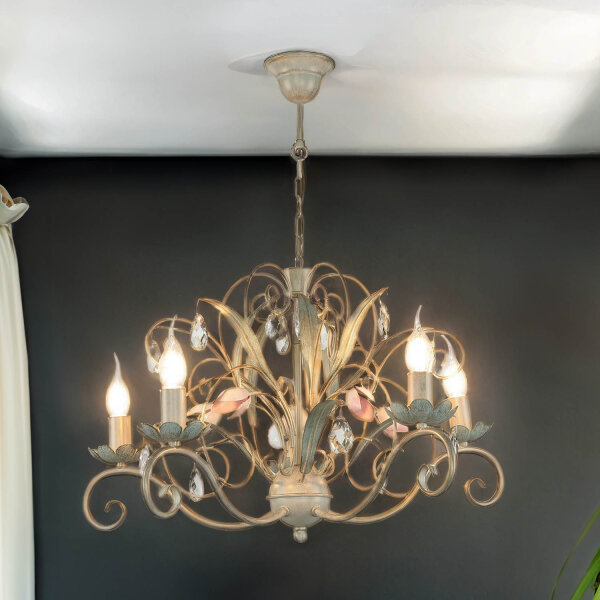 Lampe à suspendre Floral Ø62cm 5-flmg