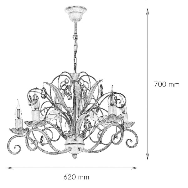 Lampe à suspendre Floral Ø62cm 5-flmg