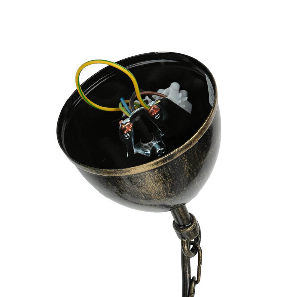 Lampe à suspendre KORFU en laiton antique 3-flmg