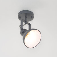 Spot Lampe Anthracite Métal rond Rétro...