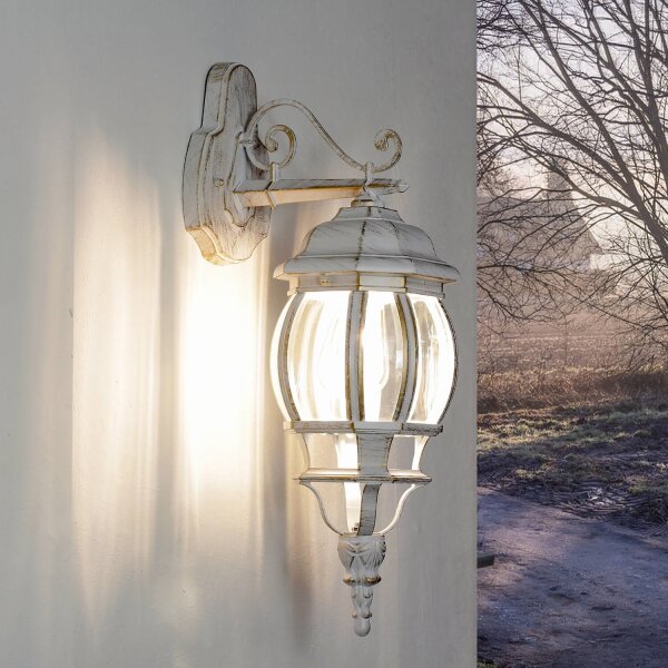 Lampe dextérieur rustique BREST en blanc or IP44 E27