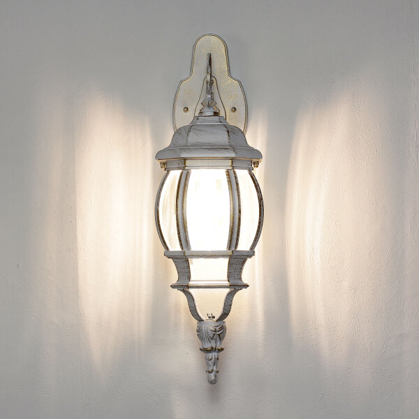 Lampe dextérieur rustique BREST en blanc or IP44 E27