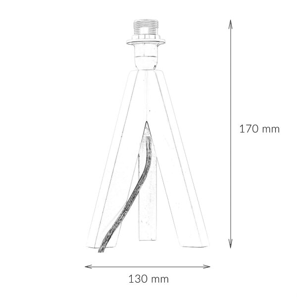 Trépied en bois blanc E14 avec interrupteur filaire Lampe de table