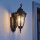 Lanterne murale rustique extérieure IP44 noir or antique