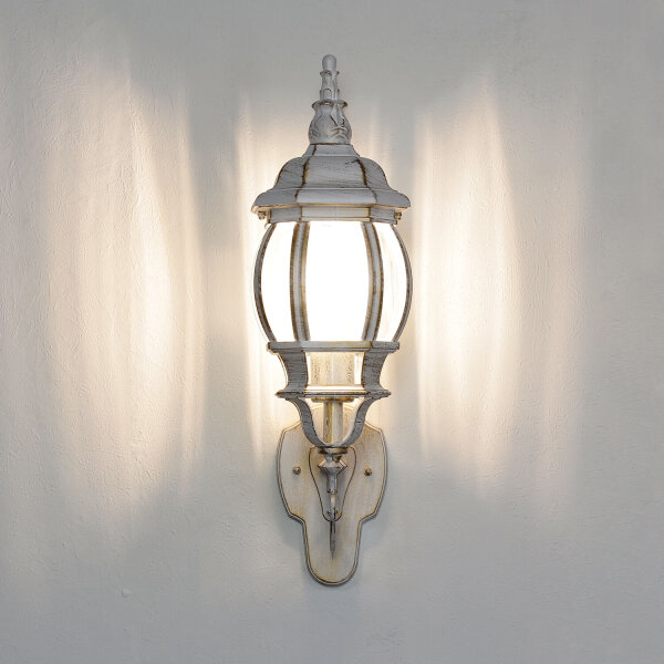 Applique murale dextérieur BREST en blanc doré IP44
