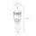 Applique murale dextérieur BREST en blanc doré IP44