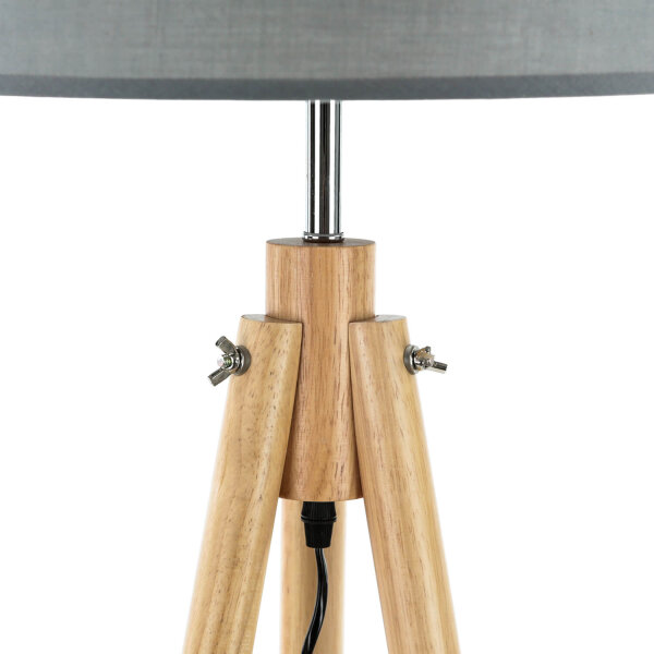Stehlampe Dreibein Holz Stoff Skandinavisch FLORA