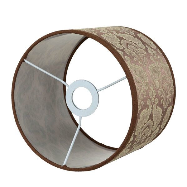 Stoff Lampenschirm Beige Barock Muster für E14 Tischlampe