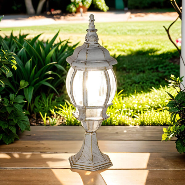Lampe de socle rustique blanc or 50cm IP44 E27