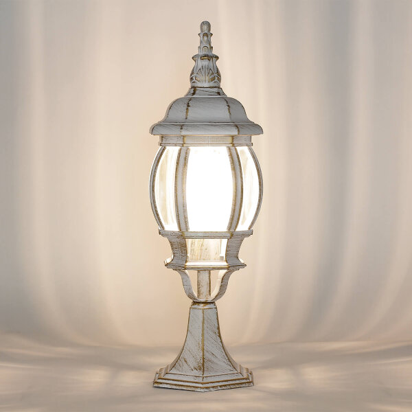 Lampe de socle rustique blanc or 50cm IP44 E27