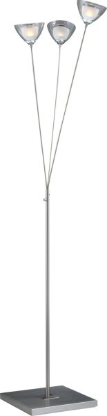 LED Lampadaire LEXI en nickel mat à intensité variable