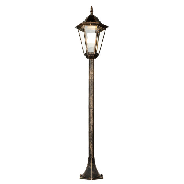 Lampadaire extérieur noir cuivre résistant aux intempéries 1,13m BRISTOL II