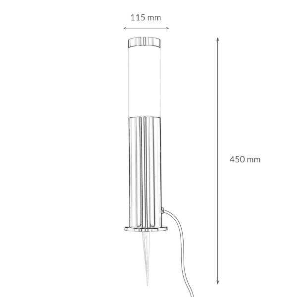Lampe dextérieur en acier inoxydable avec câble + fiche