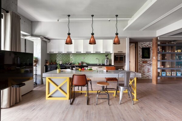 Grande lampe à suspendre en cuivre design industriel loft