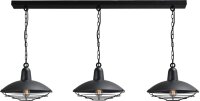 Suspension 3 flammes noir design loft