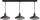 Suspension 3 flammes noir design loft
